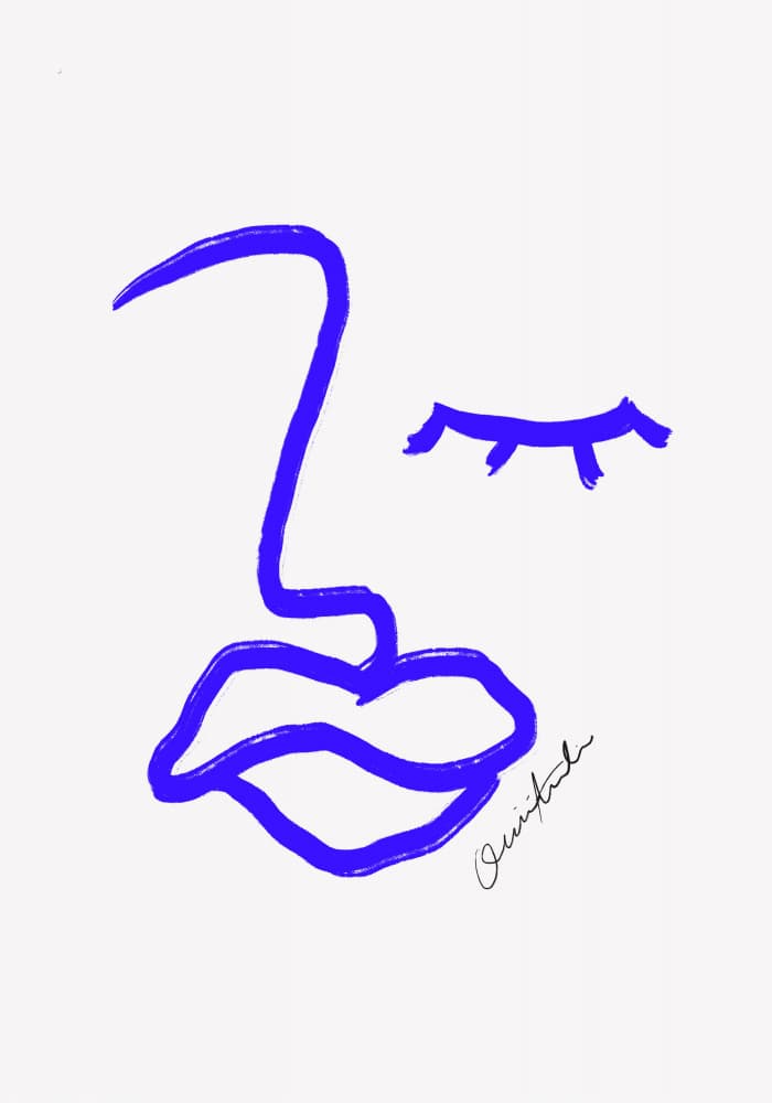 Blue Line Expression by Athene Fritsch — canvas wall art