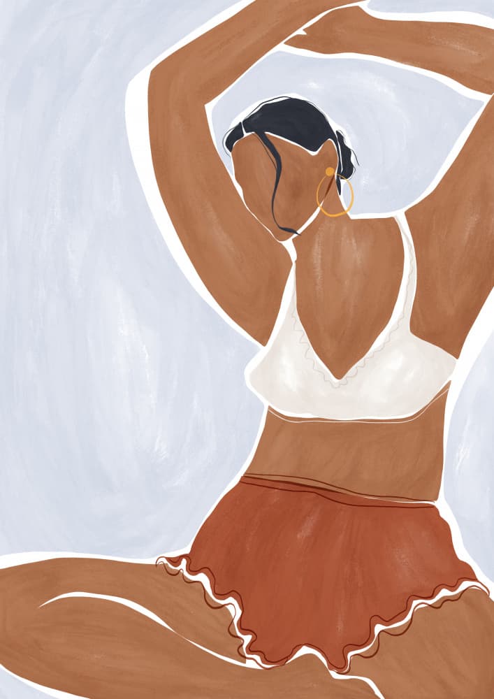 Relaxed Woman Abstract by Ivy Green Illustrations — canvas wall art