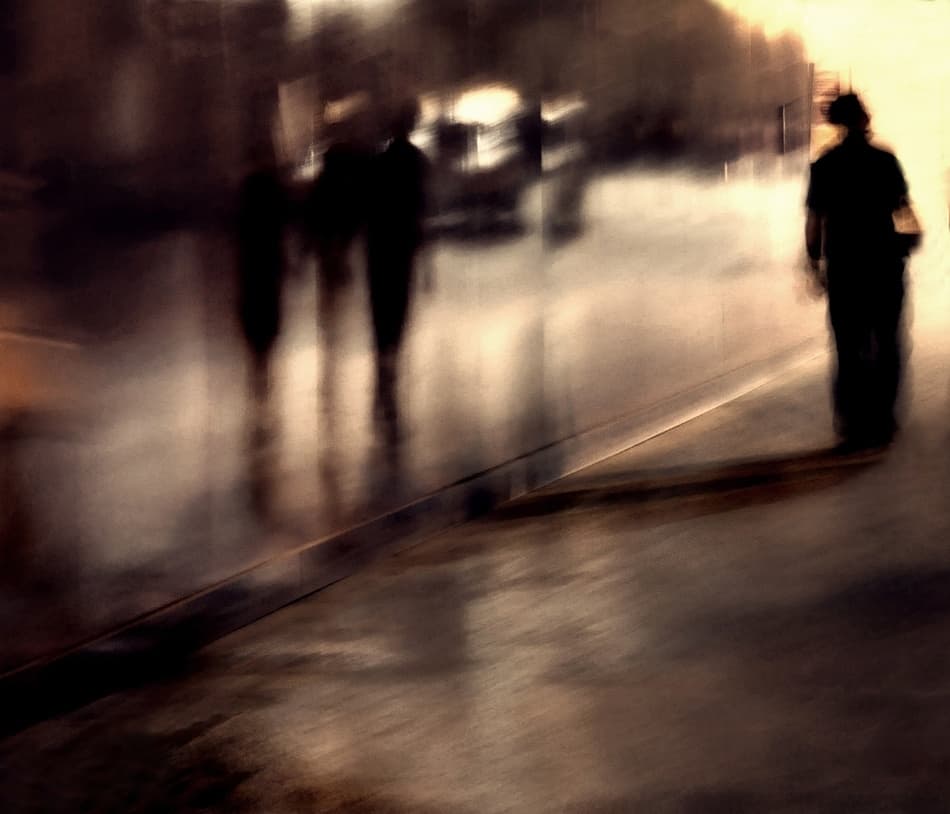 Blurred City Walk by Mirela Momanu — canvas wall art