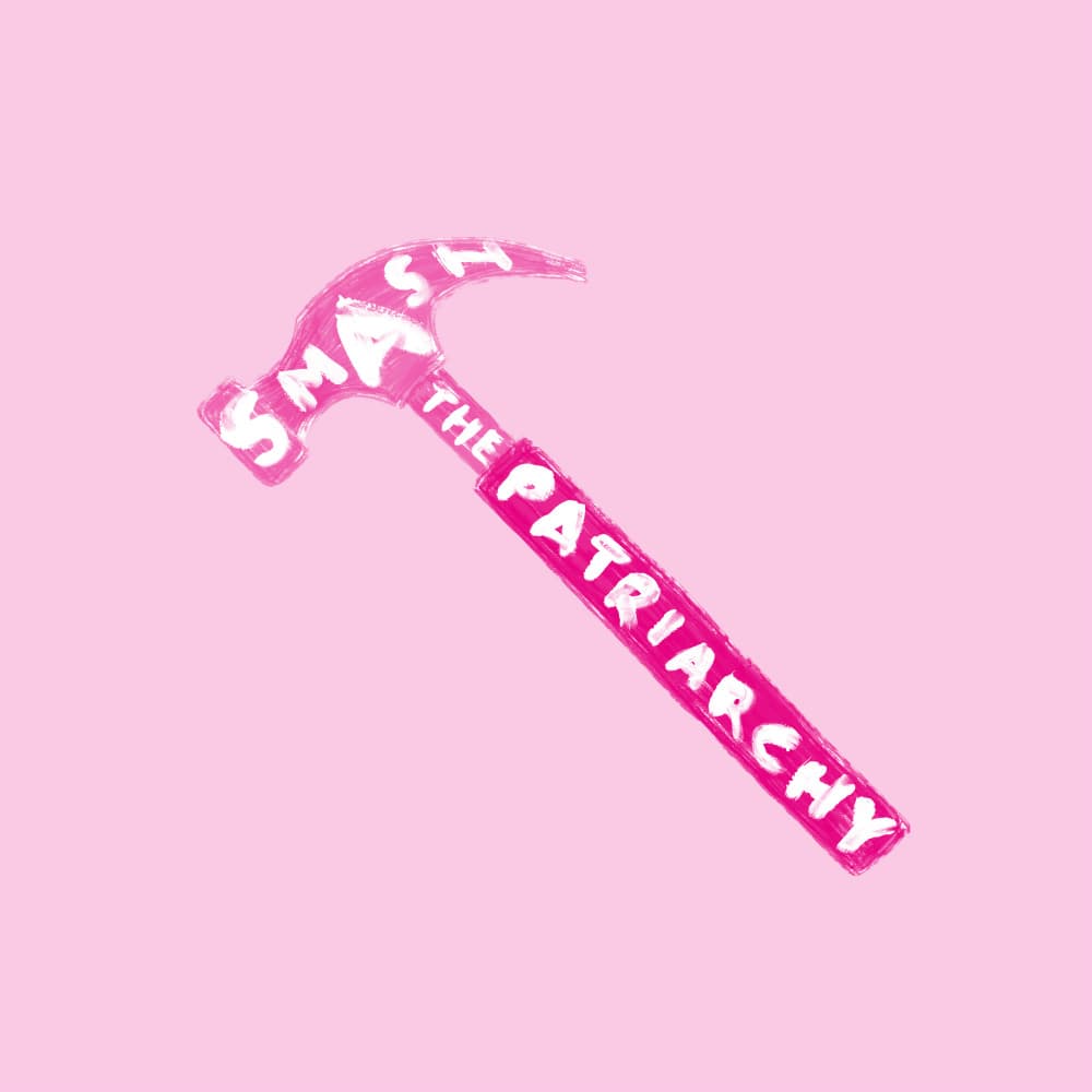 Pink Hammer Smash Patriarchy by Martina Scott — canvas wall art