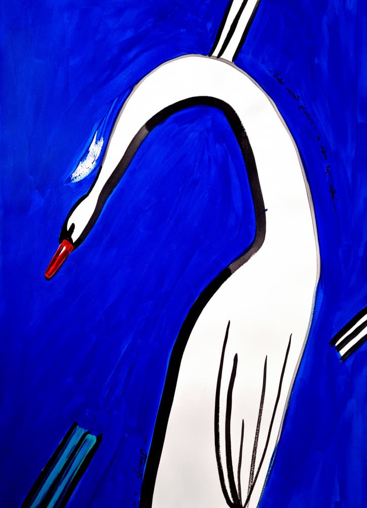 Graceful White Swan by Julija Belickienė — canvas wall art