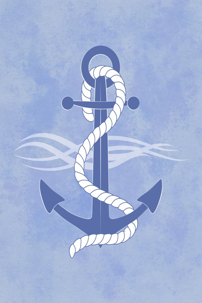 Nautical Anchor and Rope by Martina — canvas wall art