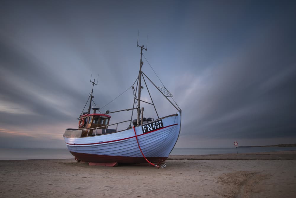 Quiet Fishing Boat by fotomarion — canvas wall art