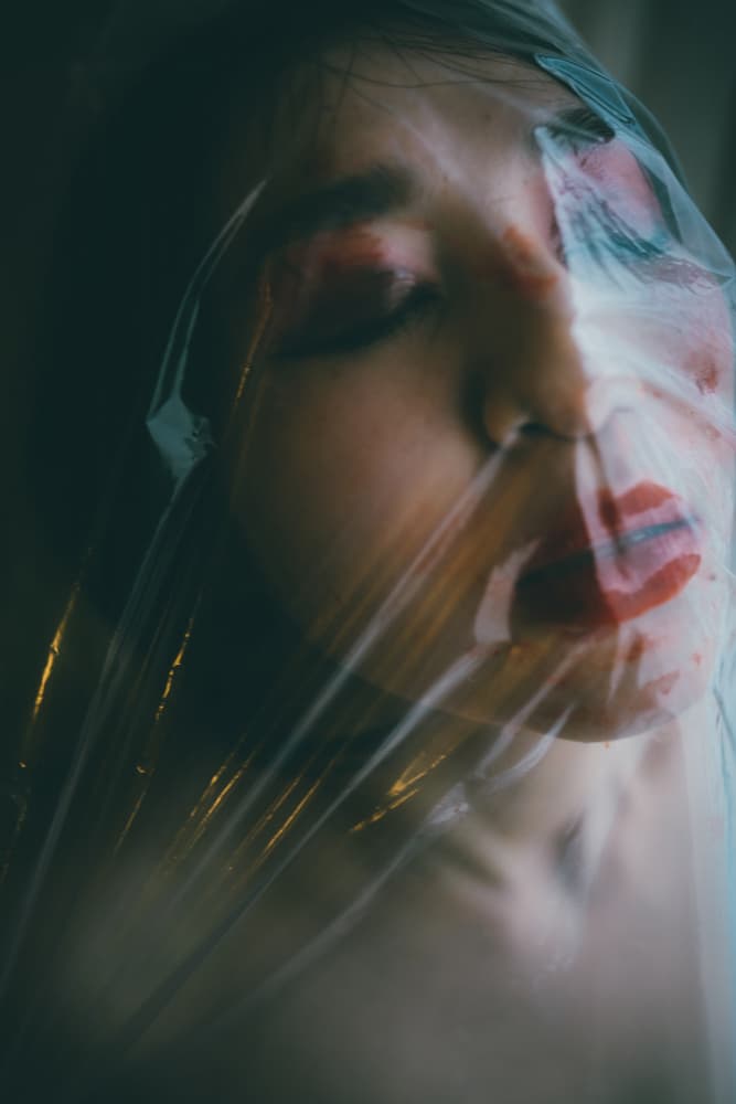 Suffocating Red Lips by h112o1 — canvas wall art