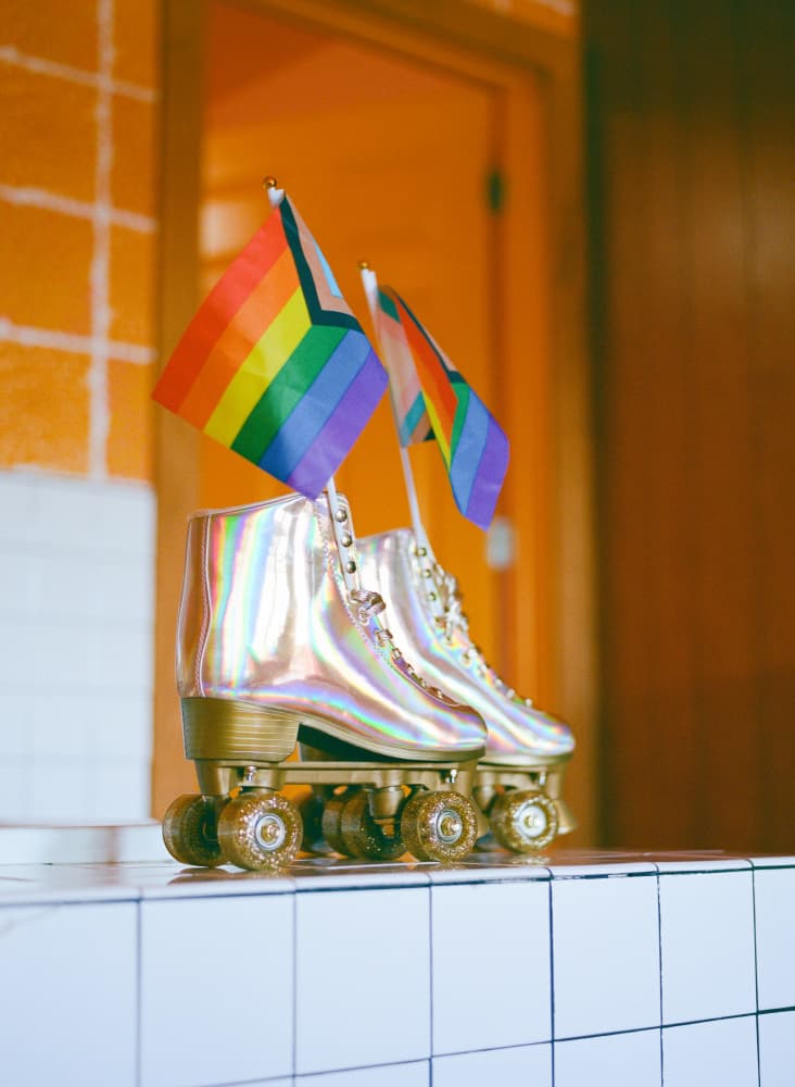Retro Pride Skates by Bethany Young — canvas wall art