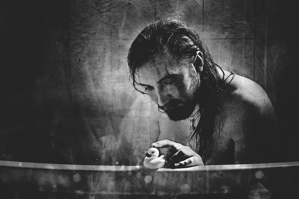 Pensive Man Rubber Duck by Sandra Ulfig ARPS — canvas wall art