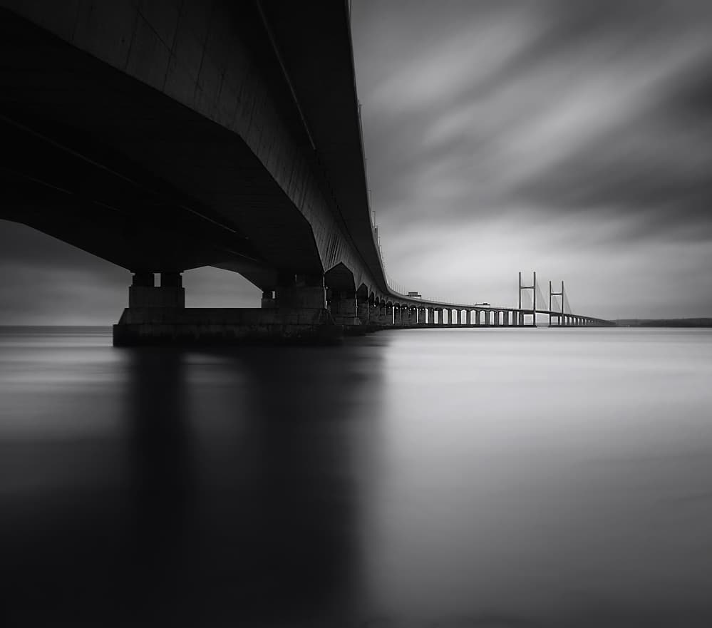 Monochrome Bridge Passage by Catalin Alexandru — canvas wall art
