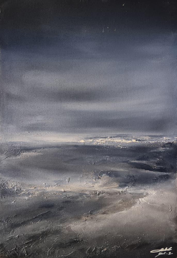 Moody Abstract Ocean by Yuli Saputra — canvas wall art