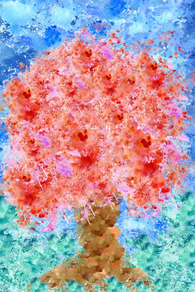 Vibrant Blossom Tree by Hussein Abdel Aal — canvas wall art