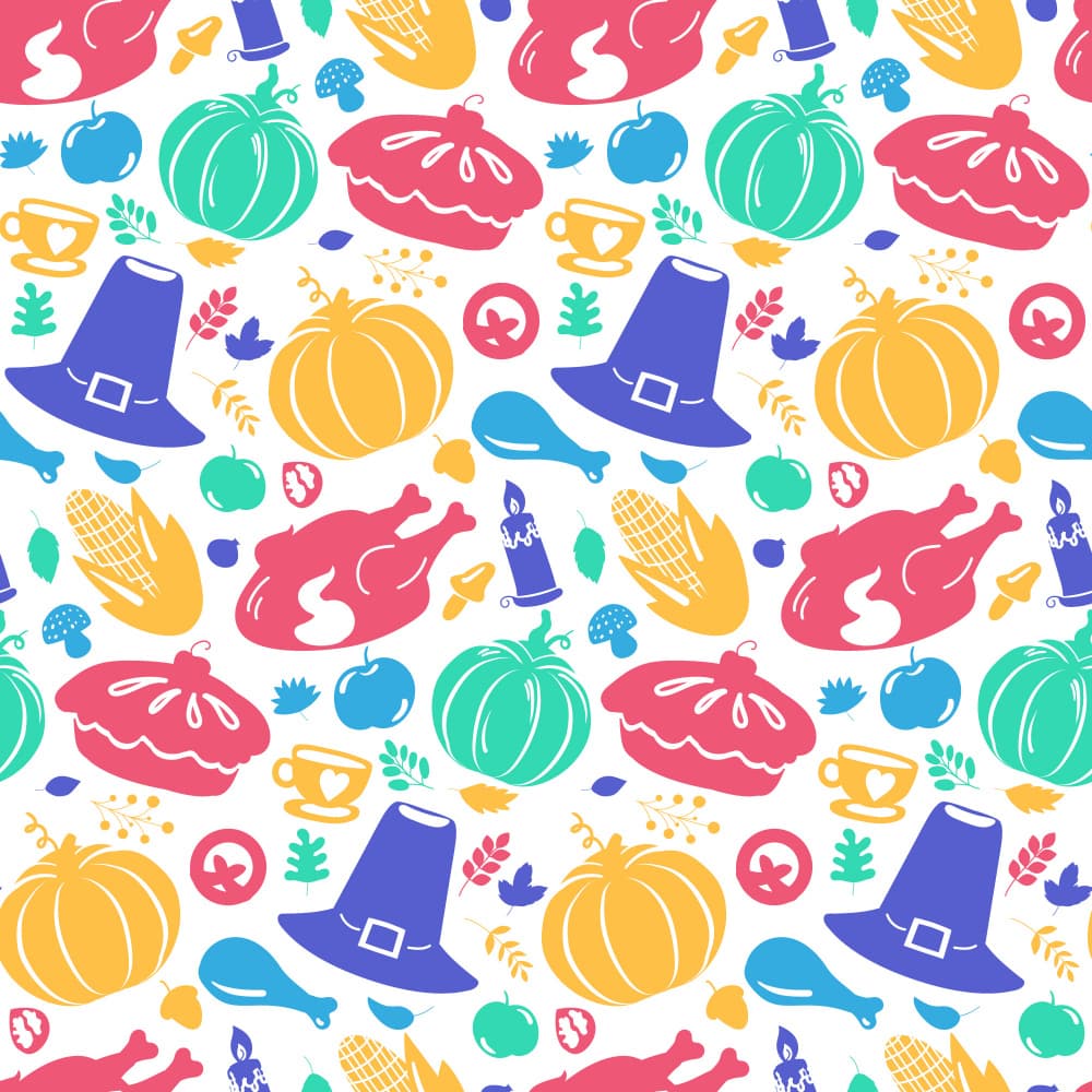 Festive Thanksgiving Pattern by Marika Barsrsind — canvas wall art