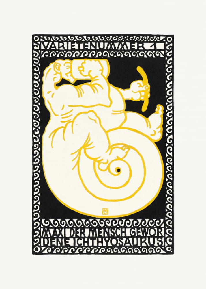 Variety Act 1  Maxi the Ichthyosaurus Turned Man by Moriz Jung — canvas wall art
