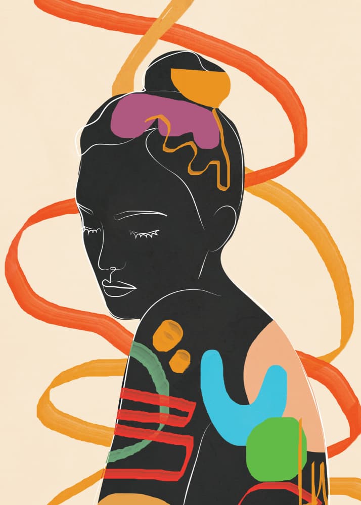 Serene Abstract Woman by City Art — canvas wall art