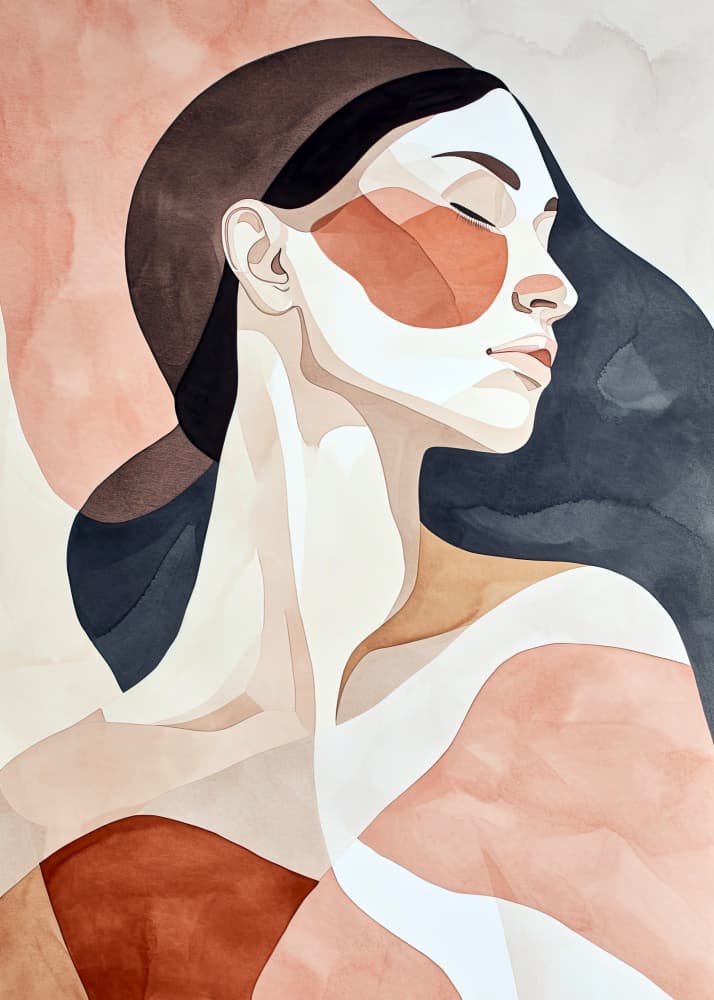 Modern Serene Profile by Justyna Jaszke — canvas wall art