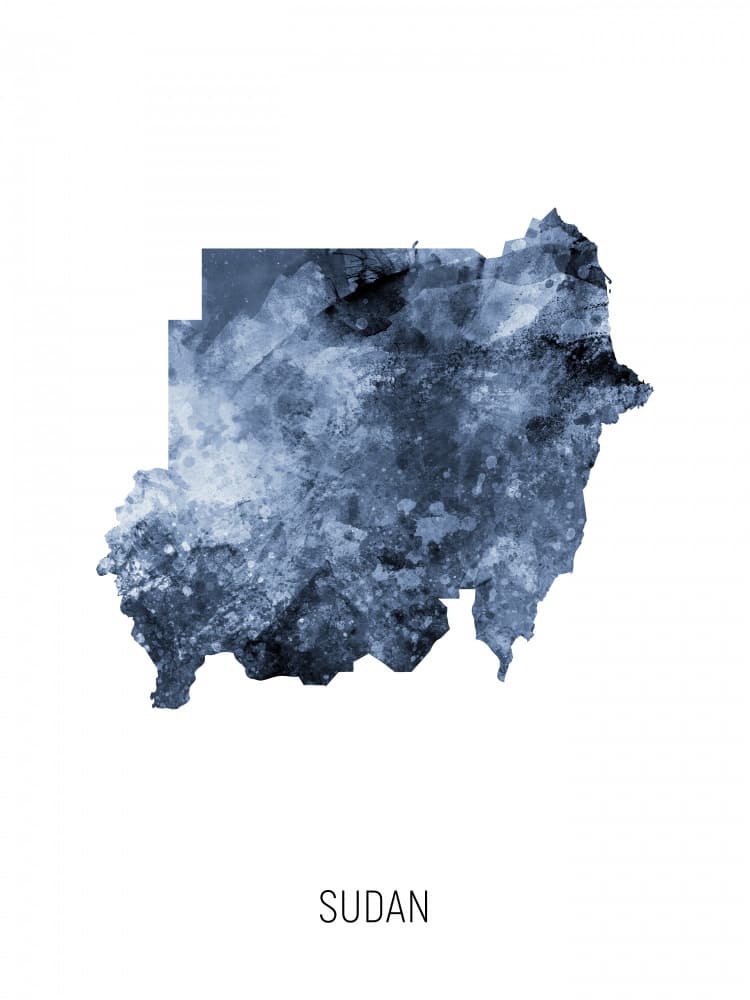 Abstract Sudan Map by Michael Tompsett — canvas wall art