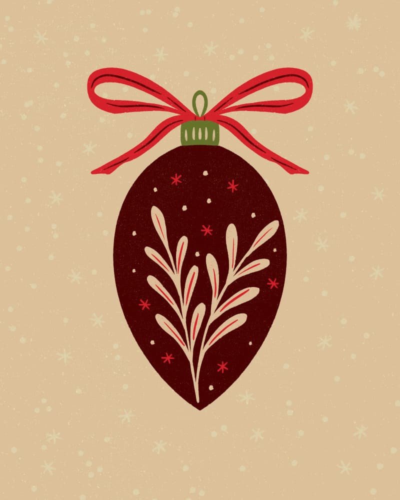 Festive Red Ornament by Angela Minca — canvas wall art