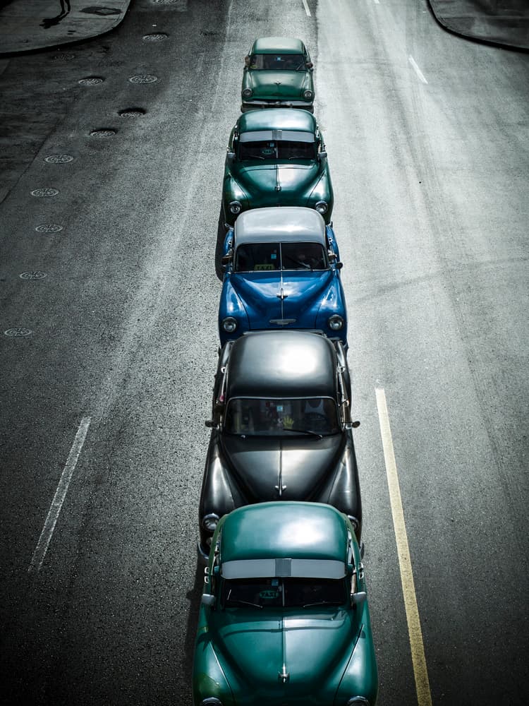 Vintage Cars Lined Up by Svetlin Yosifov — canvas wall art