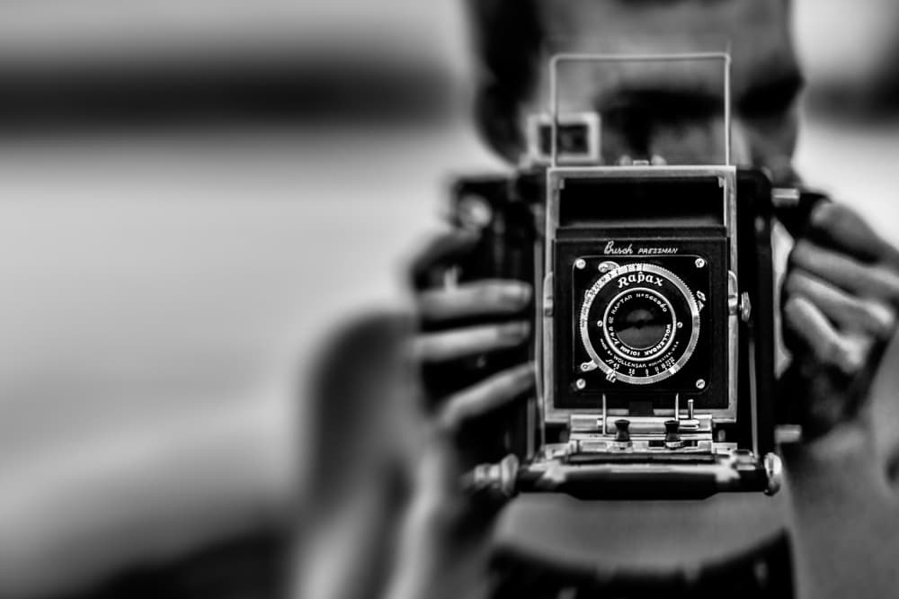 Photographer's Vintage Camera by Steve Hermann — canvas wall art