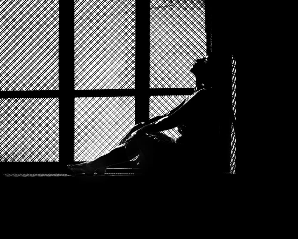 Pensive Woman Silhouette by Yuri Shepelev — canvas wall art