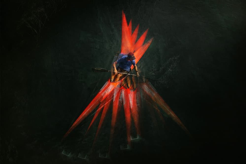 Red Light Fisherman by Damijan Sedevcic — canvas wall art