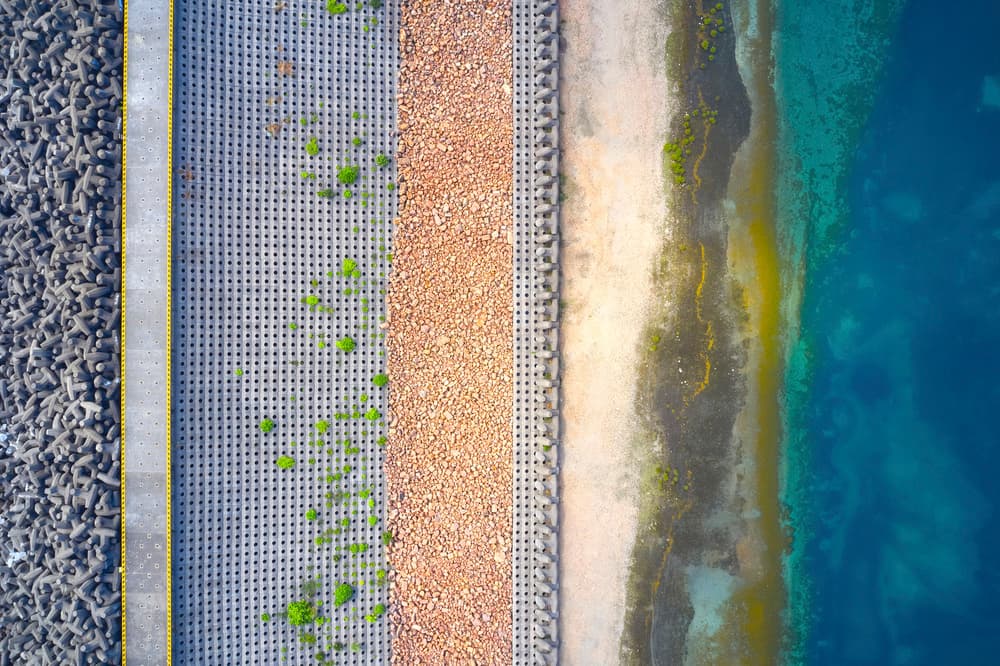 Vibrant Coastal Layers by Mozart Chan — canvas wall art