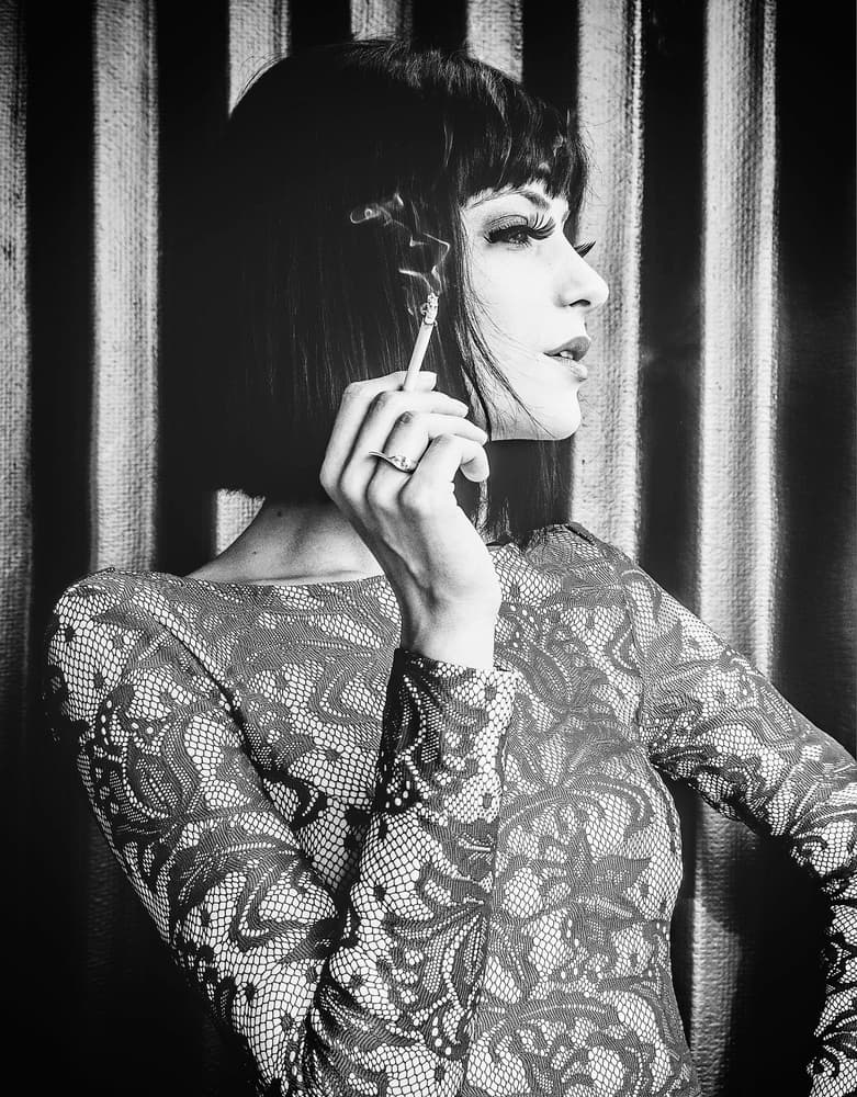 Elegant Woman Smoking by Simion Adrian — canvas wall art