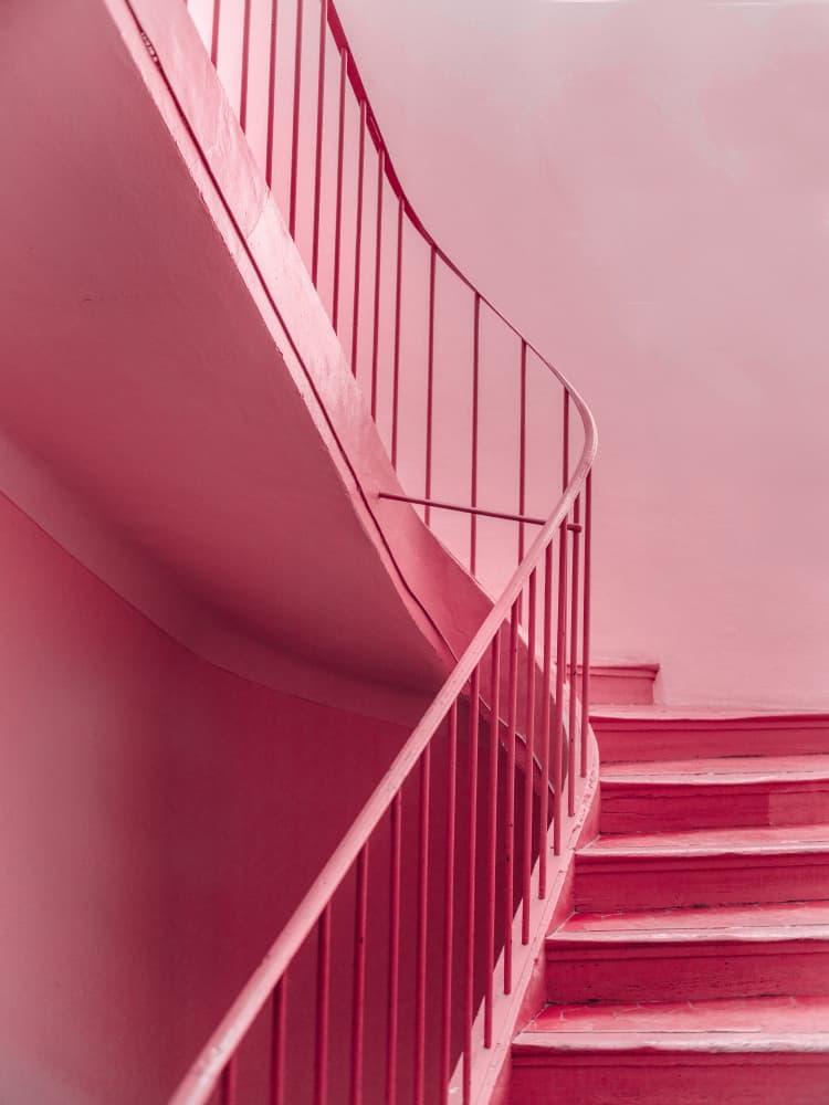 Plum Steps | Architectural Minimalism by Raisa Zwart — canvas wall art