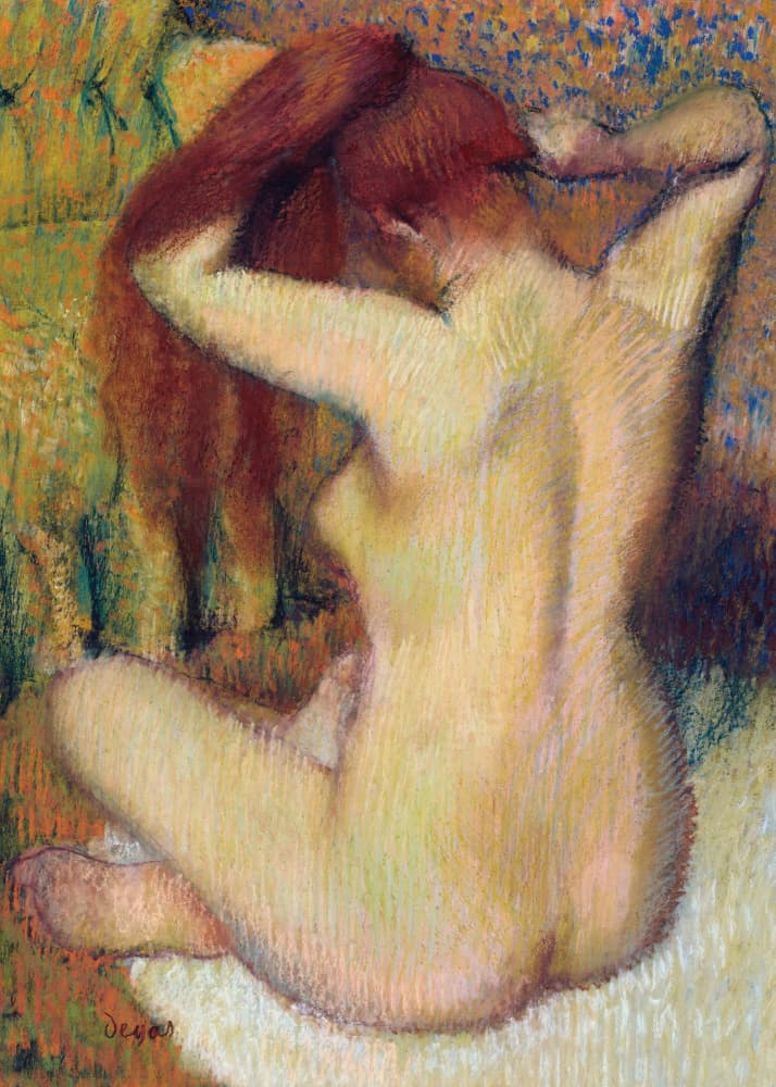 Woman Combing Her Hair by Edgar Degas — canvas wall art