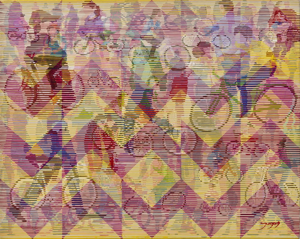 Vibrant Cycling Motion by Jukyong Park — canvas wall art