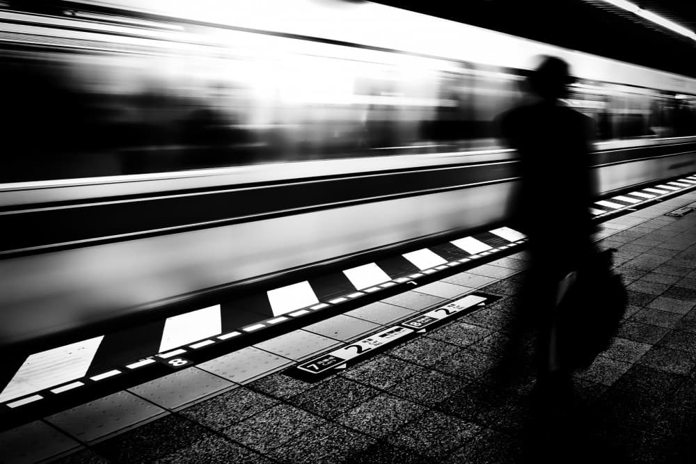 Speeding Train Platform by Martin Steeb — canvas wall art