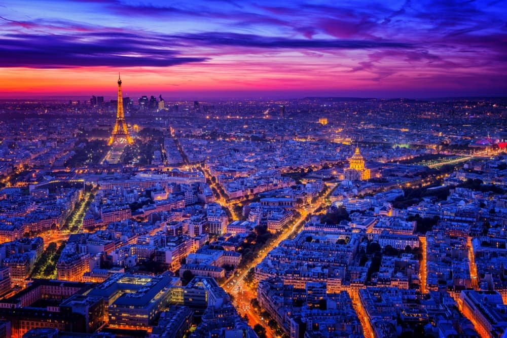 Parisian Twilight Glow by Juan Pablo de Miguel — canvas wall art