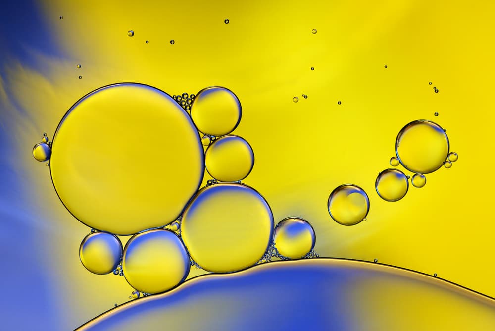 Golden Blue Liquid Art by Heidi Westum — canvas wall art