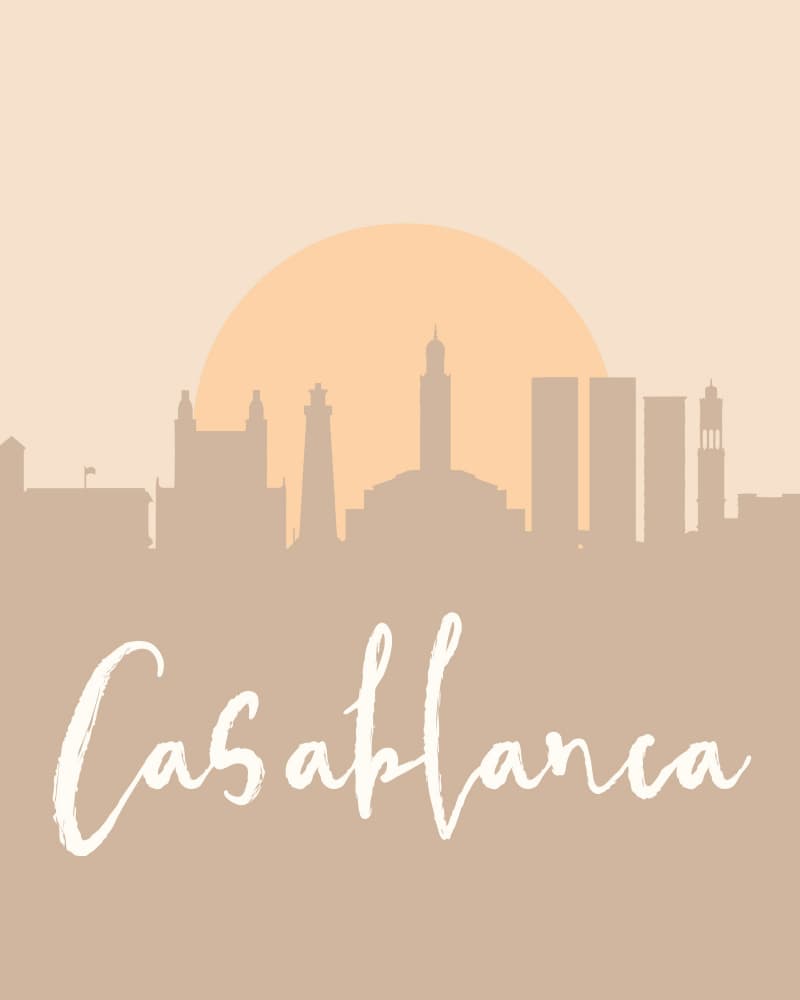 Casablanca Sunset Silhouette by Emiliano Deificus — canvas wall art