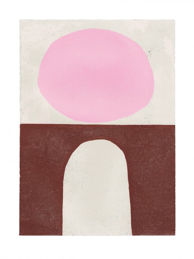 Pink Brown Forms by Ellen Greup — canvas wall art
