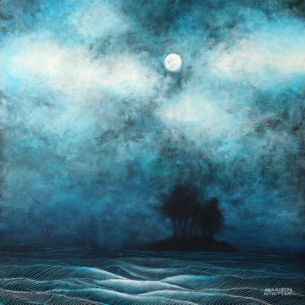 Moonlit Island Night by Ania Witwitzka — canvas wall art
