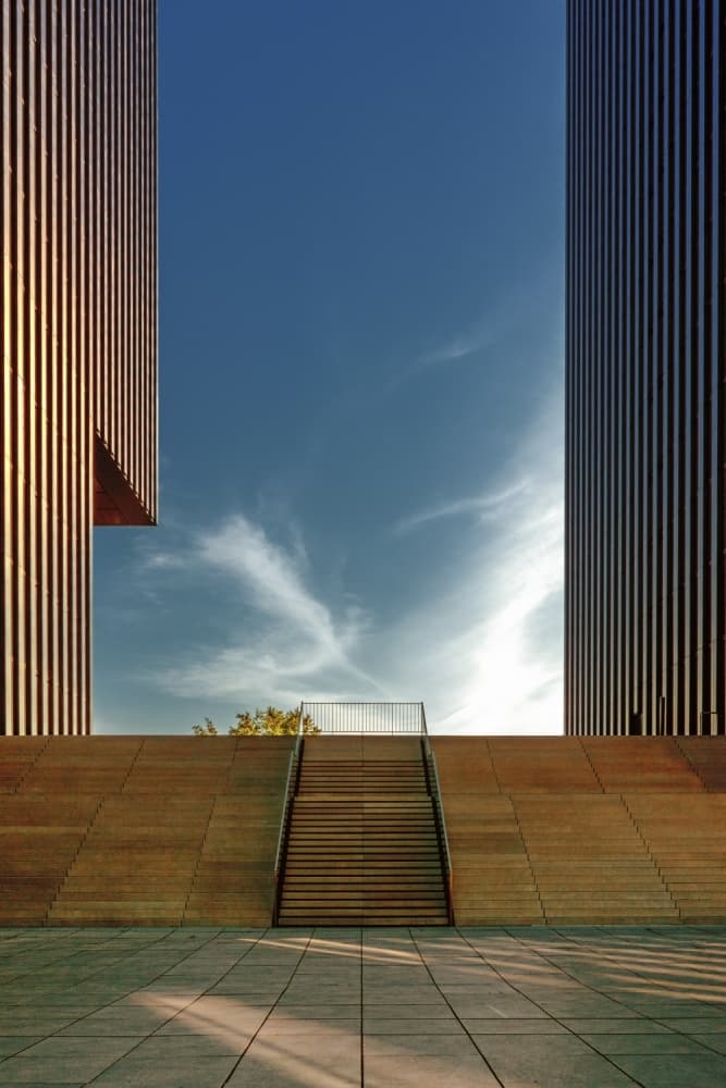 Geometric Sky Steps by Jan Rauwerdink — canvas wall art