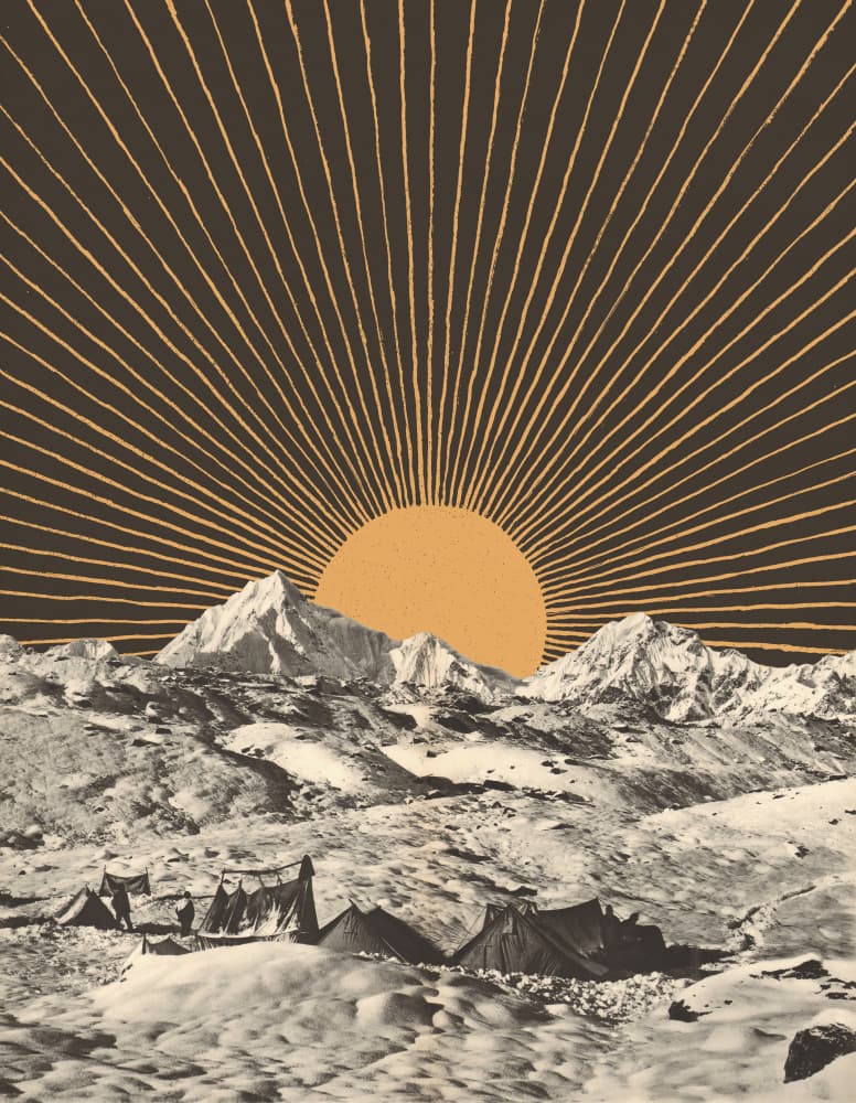 Mountain Base Camp Sunrise by Florent Bodart — canvas wall art