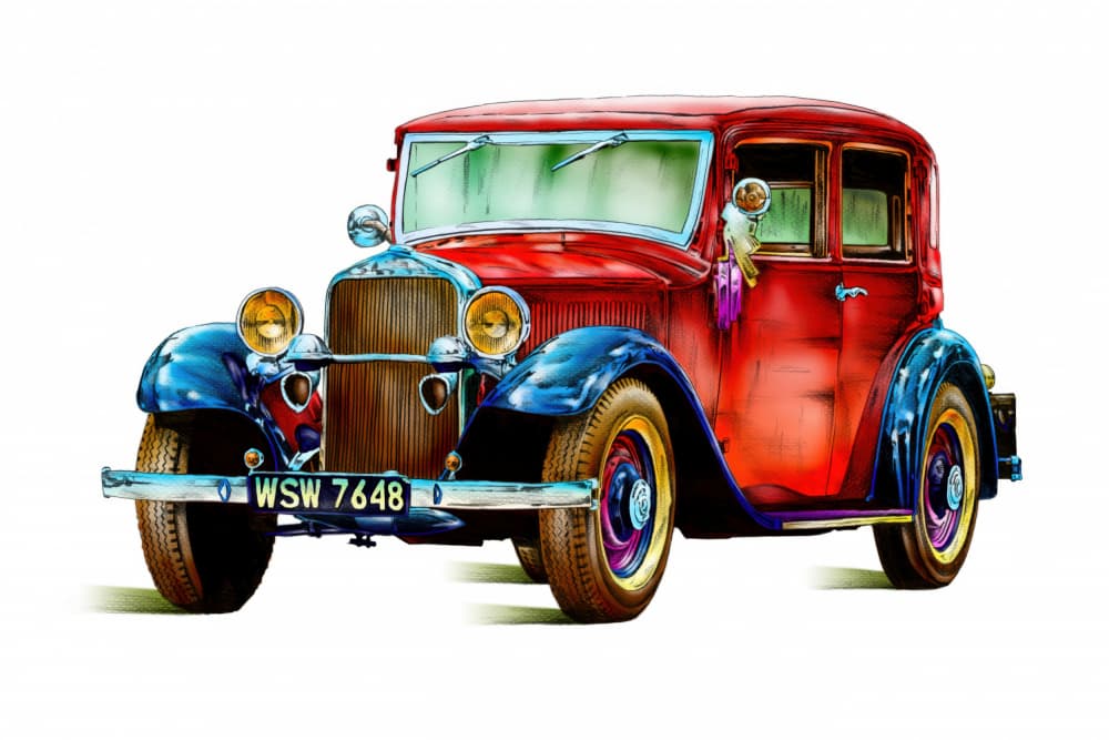 Classic Red Car by Rafal Kulik — canvas wall art