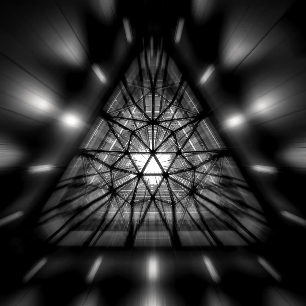 Futuristic Geometric Tunnel by YASUTOSHI HONJO — canvas wall art