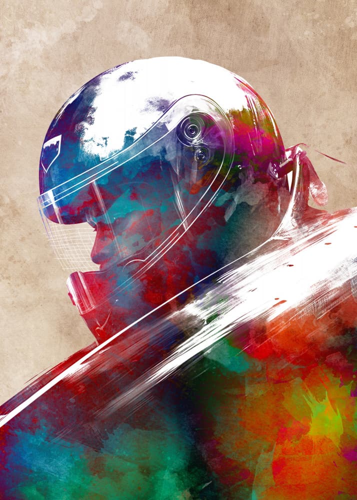 Colorful Speed Helmet by Justyna Jaszke — canvas wall art