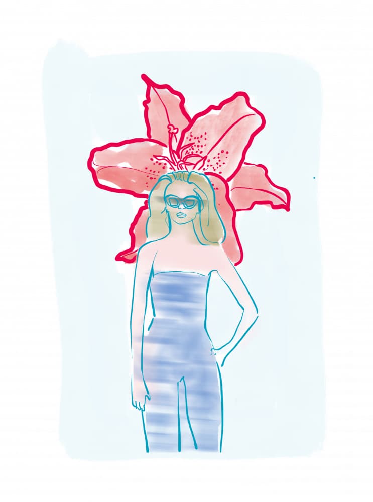 Chic Woman Lily Illustration by Beate Tubach — canvas wall art