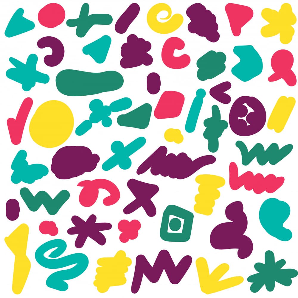 Playful Abstract Shapes by Marika Barsrsind — canvas wall art