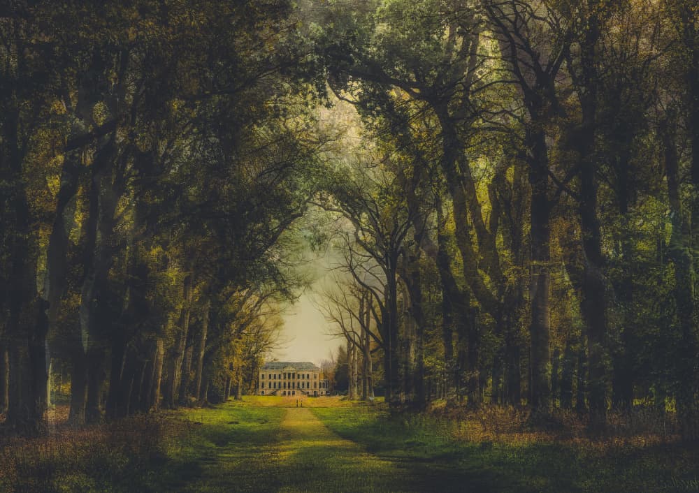 Dreamy Estate Pathway by Hilda van der Lee — canvas wall art