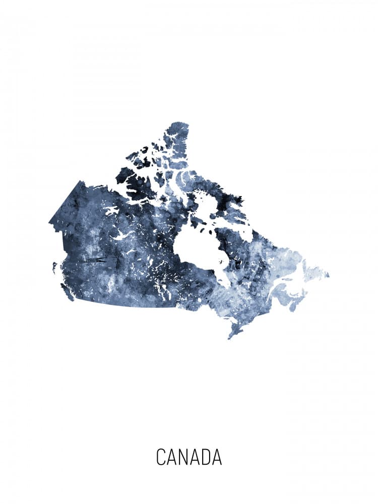 Abstract Canada Map by Michael Tompsett — canvas wall art