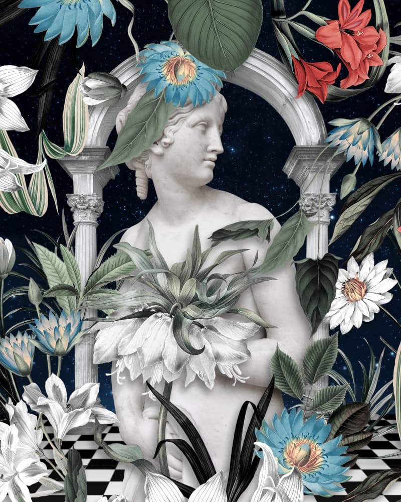 Celestial Botanical Goddess by Marja van den Hurk — canvas wall art
