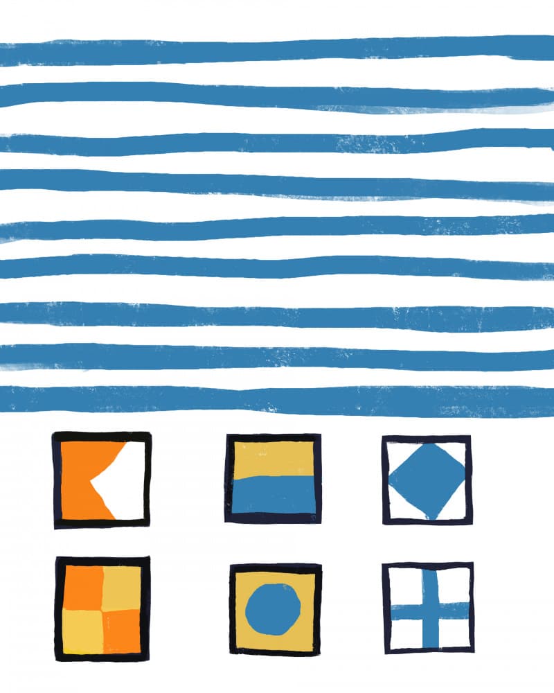 Nautical Signal Flags by Bronwyn Baker — canvas wall art