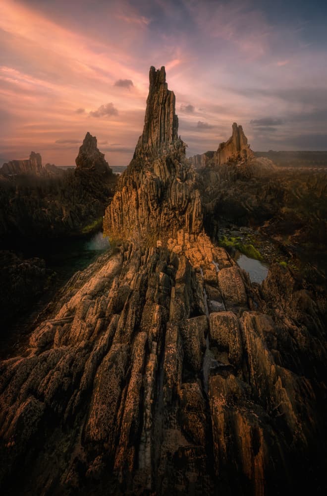 Dramatic Sea Stacks by Yuan Su — canvas wall art