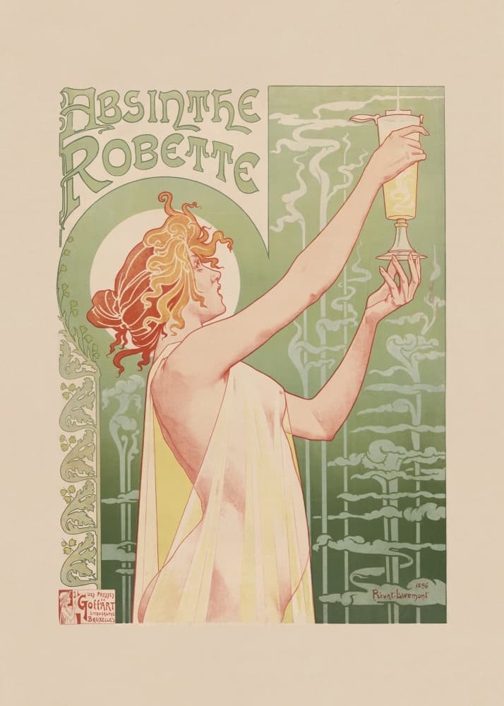 Absinthe Robette, 1896 by Privat Livemont — canvas wall art