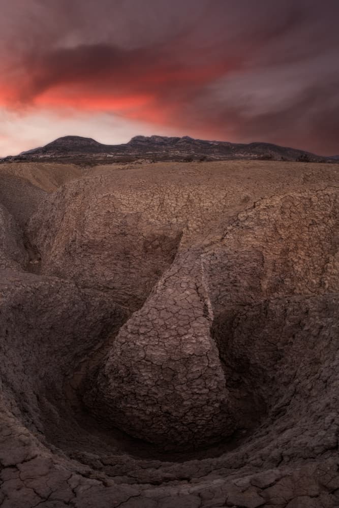 Cracked Earth Red Sky by Doroteo Tobarra Narro — canvas wall art