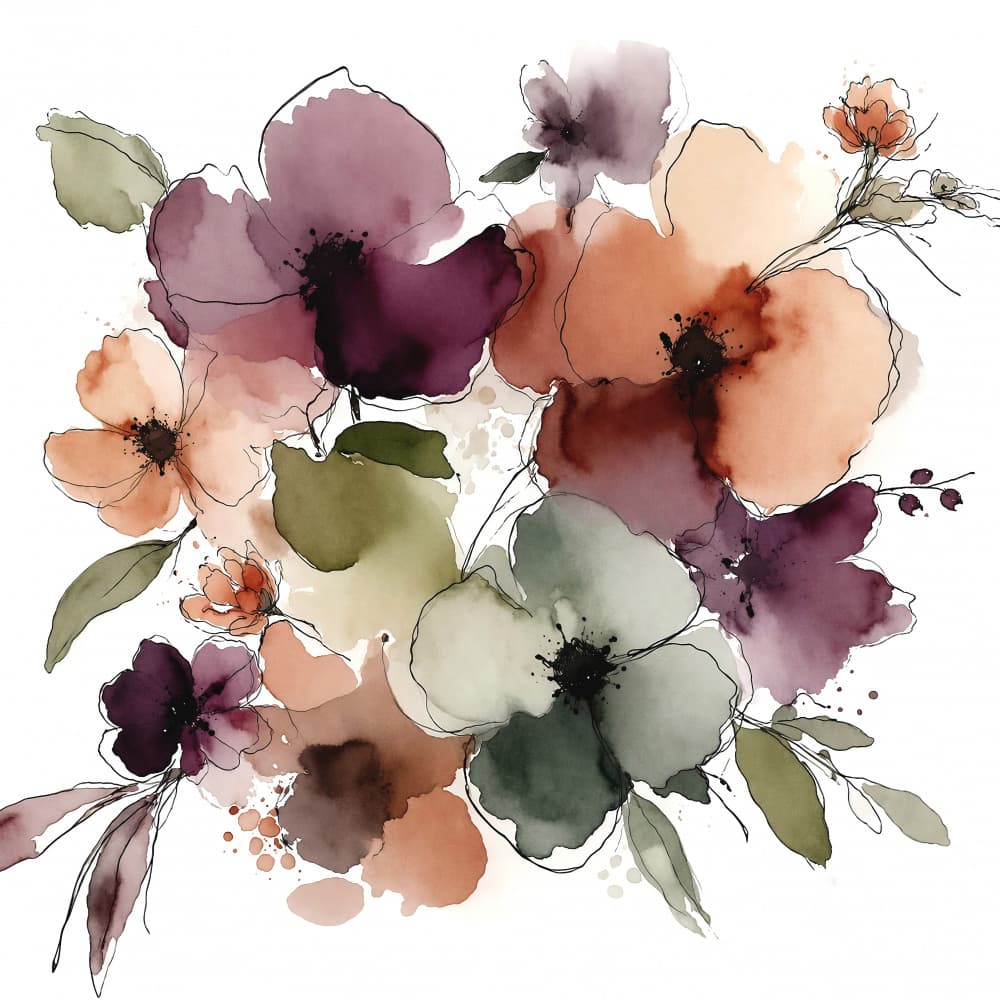Muted Floral Bouquet by Natalie Bruns — canvas wall art