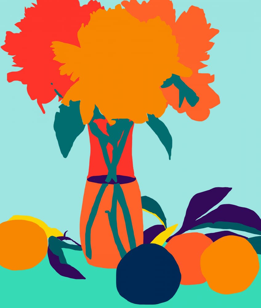 Vibrant Still Life Florals by Uma Gokhale — canvas wall art
